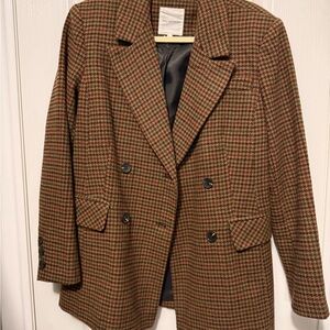 Avec Les Filles Brown Houndstooth Blazer